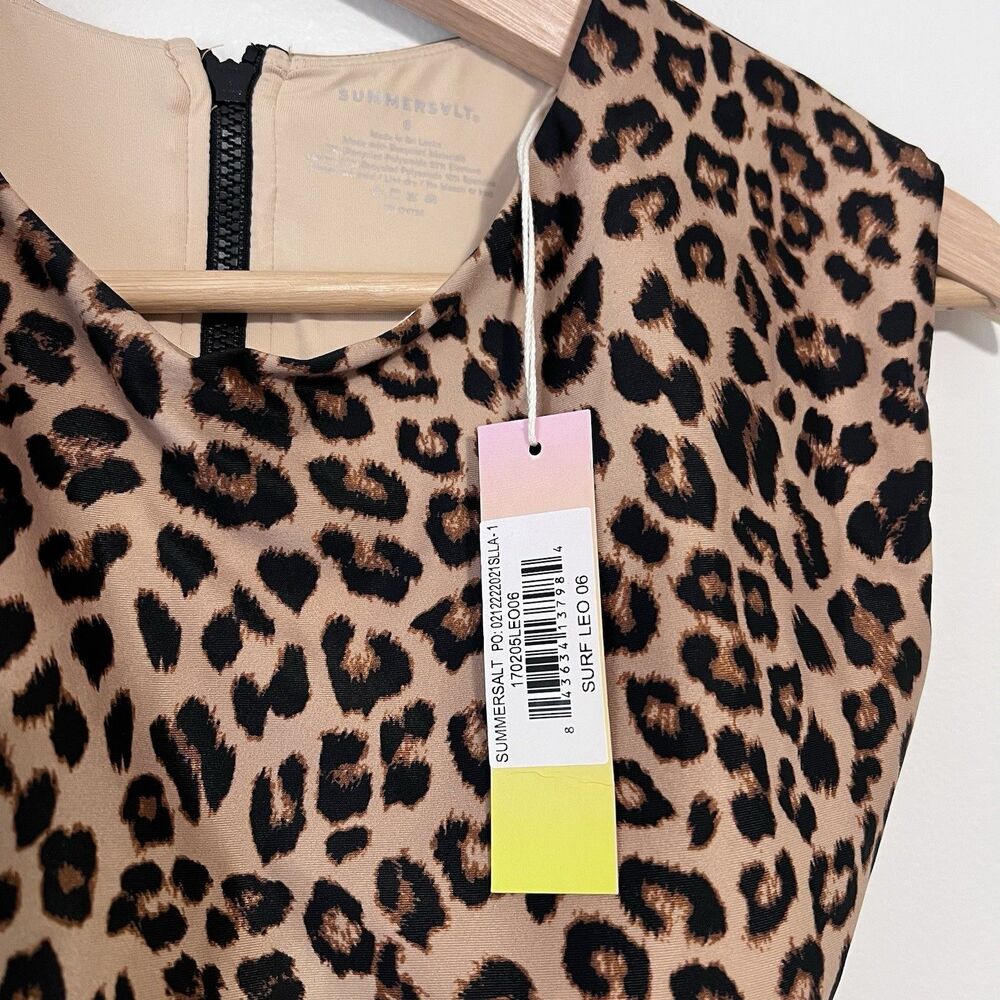Summersalt The Surf One Piece Swimsuit Leopard Leo Print Black Size 6 NWT - Picture 4 of 10